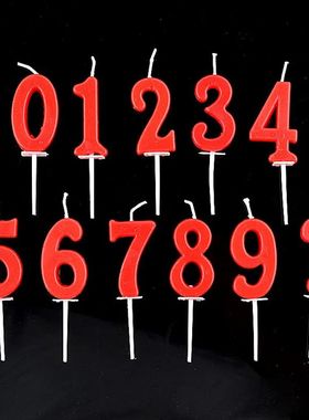 1 2 3 4 5 6 7 8 9 0 número velas de aniversário vermelho c