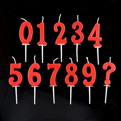 1 2 3 4 5 6 7 8 9 0 número velas de aniversário vermelho c