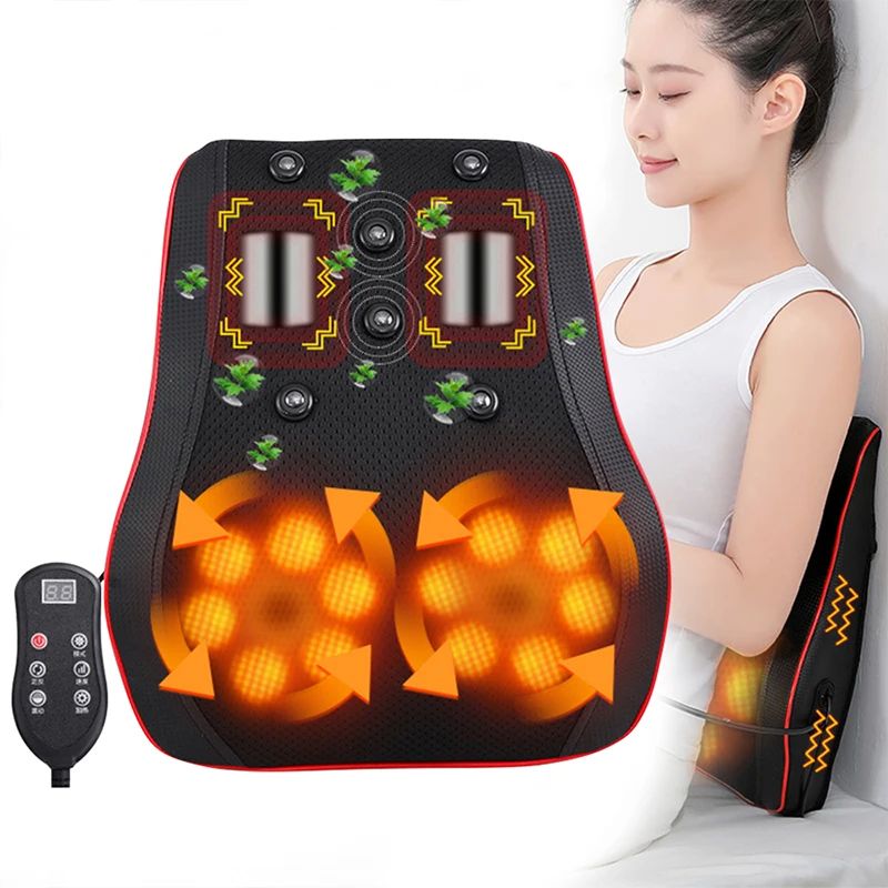 Electric Heating Waist Massager Lumbar Massage Cushion Muscl