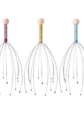 3/2 pces cabe?a anti-stress massagem polvo forma cabe?a cour