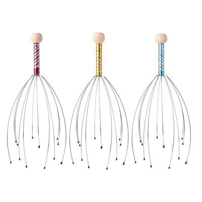 3/2 pces cabe?a anti-stress massagem polvo forma cabe?a cour