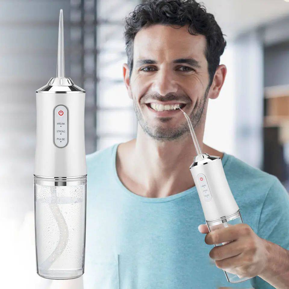 Irrigador oral sem fio portátil com 4 bicos, fio dental rec