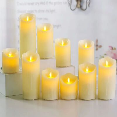 Flameless LED Candle Lights com chama realista, brilhante, a