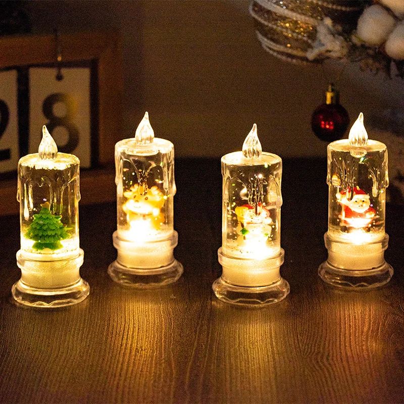 Papai Noel árvore De Natal De Cristal Velas LED, cintila??o