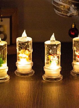 Papai Noel árvore De Natal De Cristal Velas LED, cintila??o