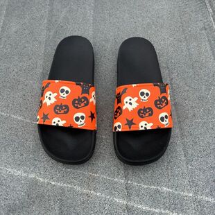 Custom Ghost Design Halloween Chinelos, sapatos privados, me