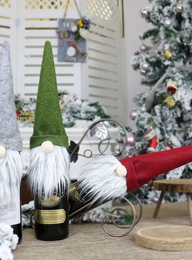 Capa de garrafa de champanhe de natal boneca sem rosto fanta