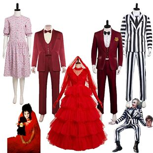 Lydia Adam Barbara Betelgeuse fantasia cosplay para homens e