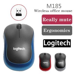 Logitech-m185 mouse sem fio, receptor usb, 1000dpi, mudo, ó