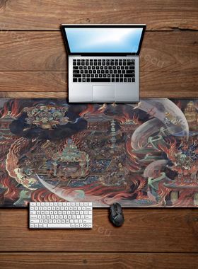 Mito Preto WuKong Mousepad, Gamer Mouse Pad, Tapete De Mesa