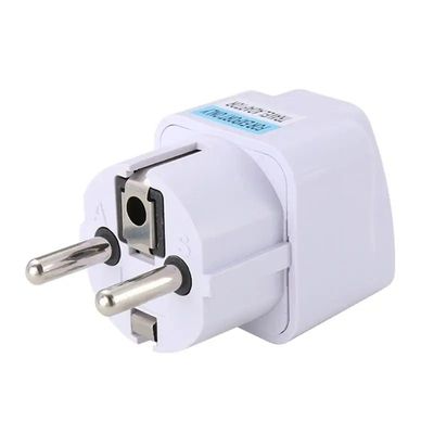 Adaptador de enchufe europeo Schuko tipo E/F, convertidor de