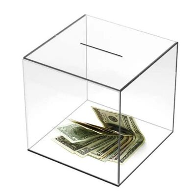 Clear Acrylic Piggy Bank para adultos, atualizado Money Savi