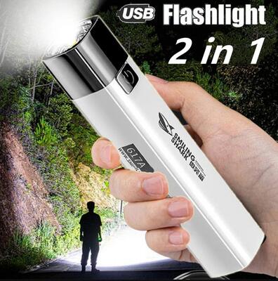 2 Em 1 USB Lanterna Power Bank Mobile Phone Recarregável Fo