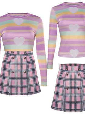 Friday Cos Harris Enid Cosplay Costume, Camisa de Meninas Ro