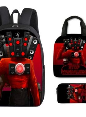 Skibidi-Mochila escolar de dibujos animados para ni?os, bols