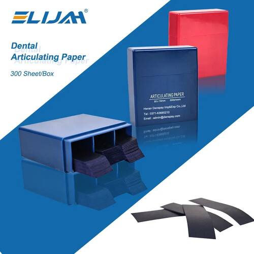 ELIJAH Dental 300 Pcs/Box 55*18mm Dental Blue Articulating P