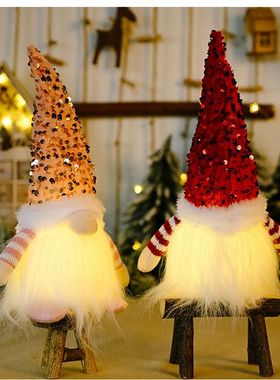 Gnome de Elfo Boneca Faceless com Luzes LED, Decora??o de Na
