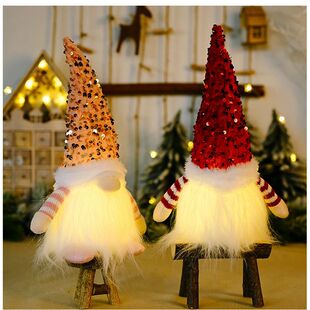 Gnome de Elfo Boneca Faceless com Luzes LED, Decora??o de Na