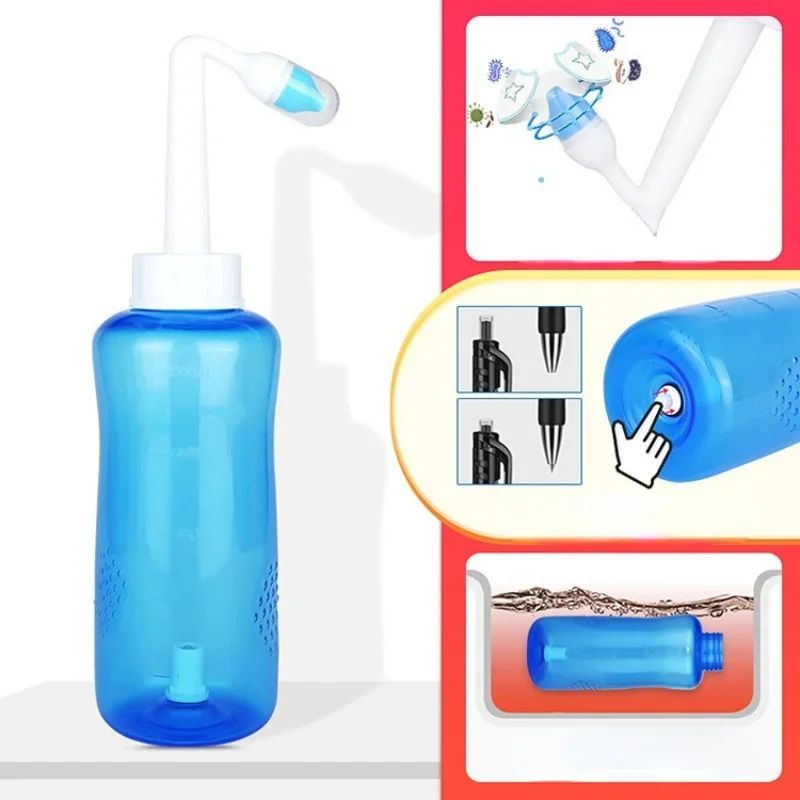 Nariz Wash System Sinus e Alergias, Enxágue Nasal, Neti Pot