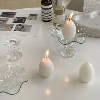 Retro vidro casti?al ornamentos à luz de velas jantar supri