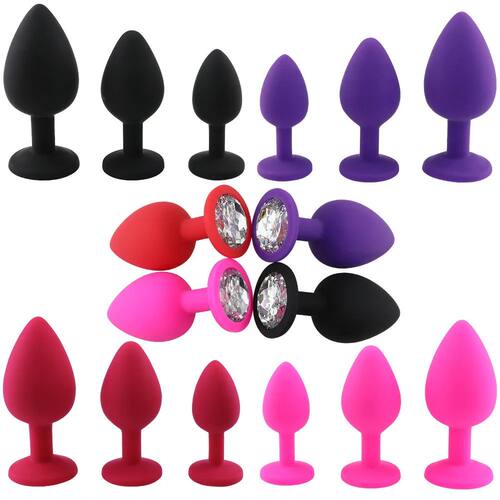 S/m/l silicone butt plug anal plug unissex sexo rolha 3 tama