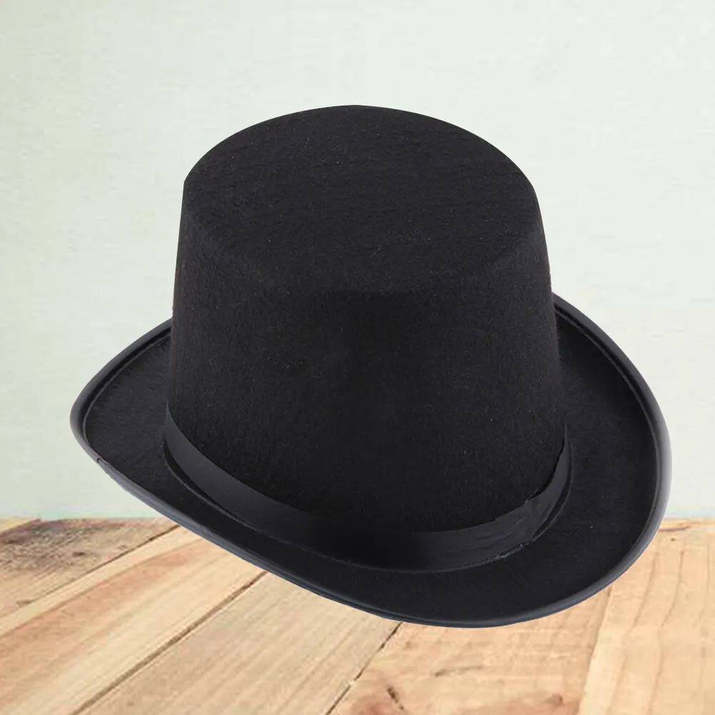 Black Felt Hat para homens e mulheres, Wizard Cap, Jazz Cove - 实物图