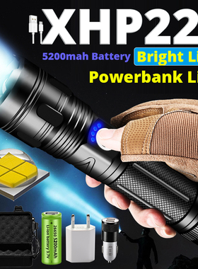 5000000lm poderosa lanterna led emergência powerbank luz 52