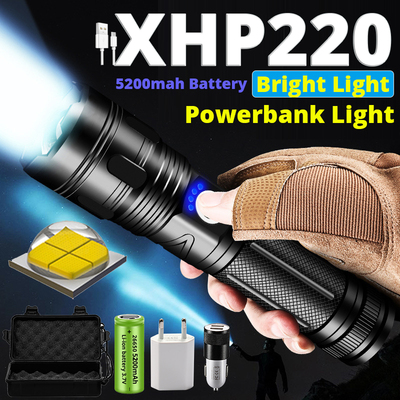 5000000lm poderosa lanterna led emergência powerbank luz 52