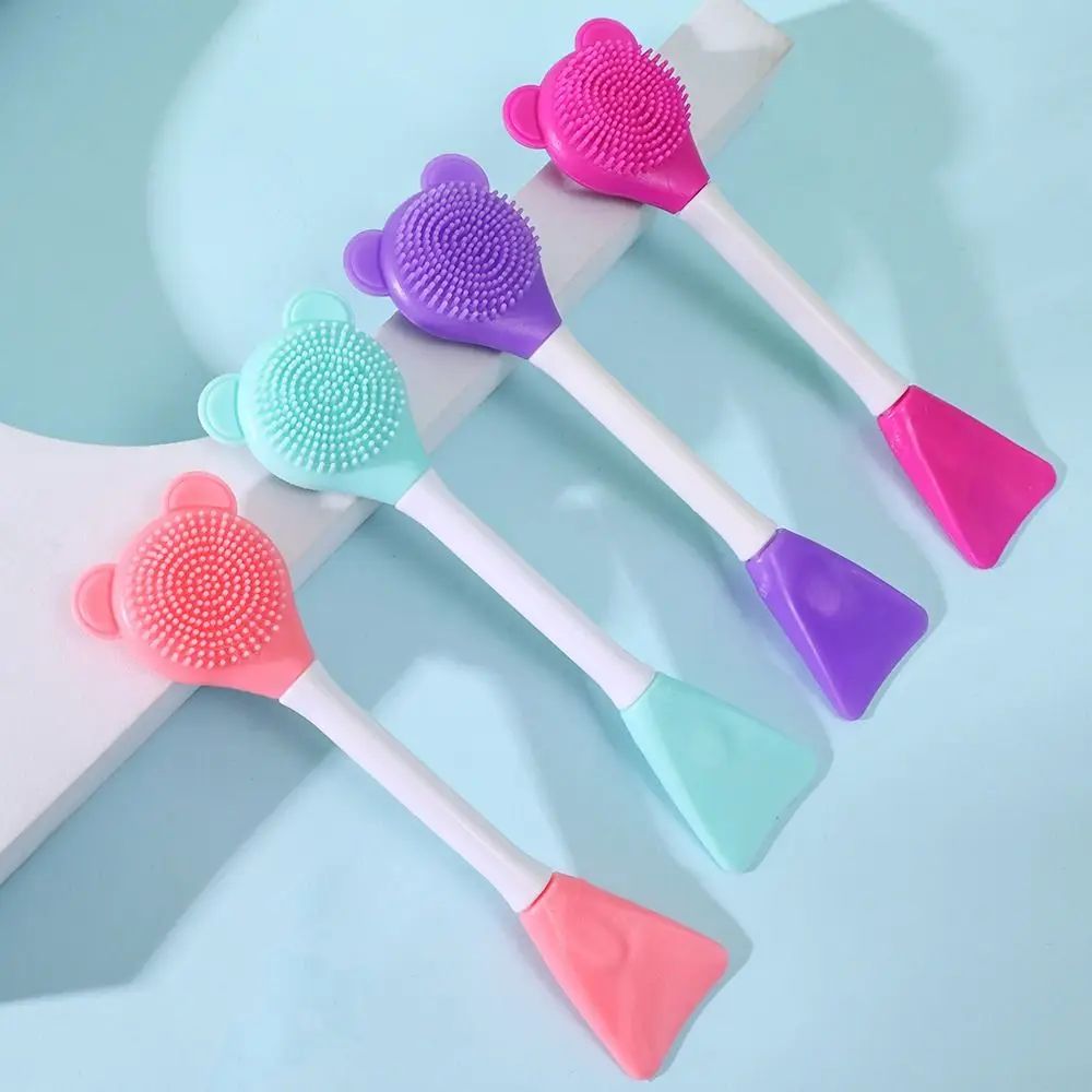 Double Head Facial Mask Brush Silicone Applicator Spoon Spat