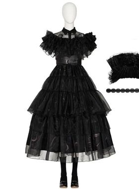 Traje Cosplay preto de Halloween feminino, vestido Cosplay p
