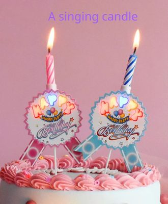 Vela de música brilhante para festa, vela criativa em forma