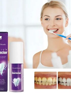 Gel blanqueador de dientes púrpura, limpieza de sarro amari