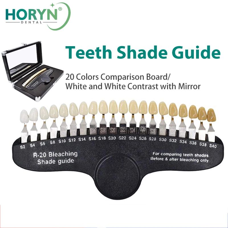 Professional 3D Teeth Whitening Shade Guide with Mirror Toot