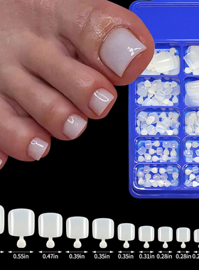 Puntas de u?as de los pies cuadradas transparentes y blancas