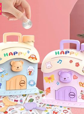 Grande Capacidade Dos Desenhos Animados Mealheiro com Adesiv