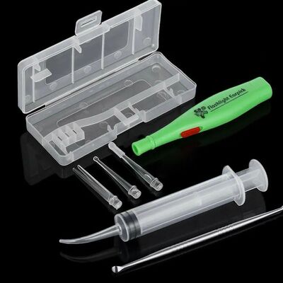 Tonsil Stone Remover Tool LED Light Earpick Steel Earwax Rem