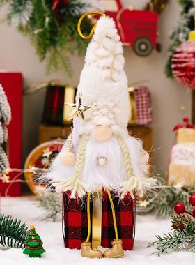 Brilhante LED Light Christmas Elf Gnome Boneca, Ornamento su