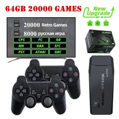 Consola de videojuegos 2,4G, mando inalámbrico doble, 4K, 2