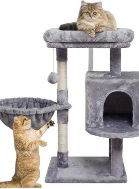 Pequena árvore para gatos indoor, torre de atividades, cond