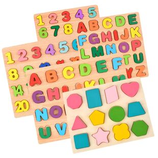 Juguetes de madera 3D con forma de letra y número, juguetes