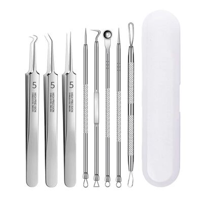 3-8Pcs Blackhead Clip Pimples Tweezer Blackhead Remover Stai