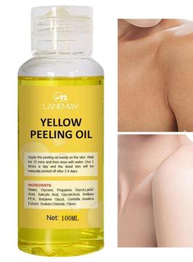 Aceite Peeling amarillo fuerte, aclara los codos, rodillas,