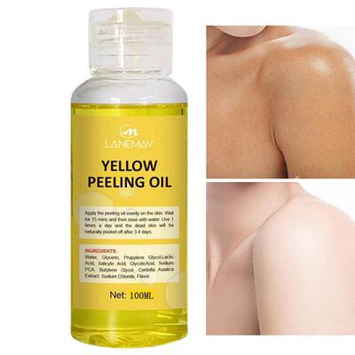 Aceite Peeling amarillo fuerte, aclara los codos, rodillas,