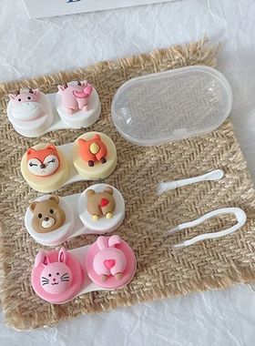 Lentes de Contato Portátil Caixa para Meninas, Recipiente K