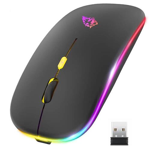 Mouse sem fio Bluetooth e 2.4GHz Dual Modos Recarregável RG