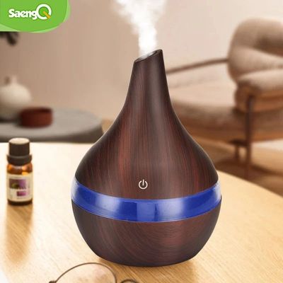 Saengq umidificador elétrico aroma difusor de ar madeira um