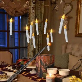 Fantasia velas flutuantes com chama cintilante, a pilhas, va