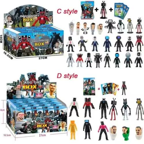24Pack/Set Random Style Skibidi Toilet Figure With Card Toy