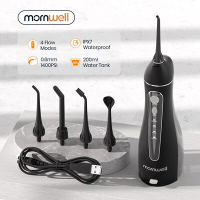 Mornwell-Irrigador Oral Portátil com Bolsa de Viagem, Floss