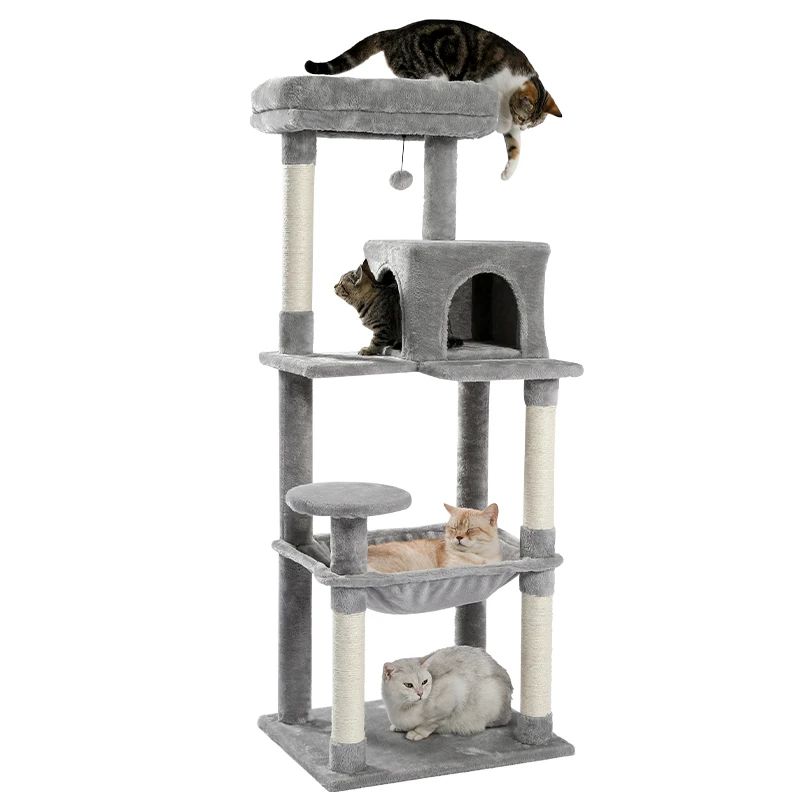 árvore de arranhar para gatos, brinquedo para escalar e pul - 实物图